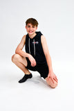 Child Black Pull On Sleeveless Hoodie - PAWSTRIBE