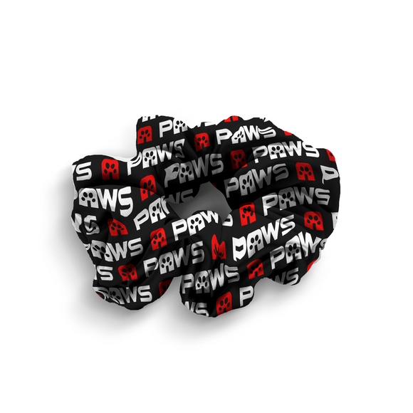 PAWS Black & Red Scrunchie
