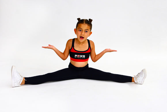 Child Premium Crop Top BLACK/RED