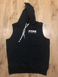 Adult Black Pull On Sleeveless Hoodie - PAWSTRIBE