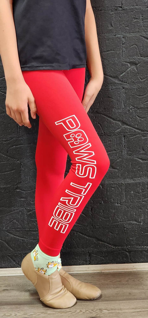 Red Flair Paws Tribe Leggings